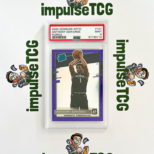 PSA 9 Anthony Edwards Purple Rated Rookie #151 (Donruss Optics 2020)